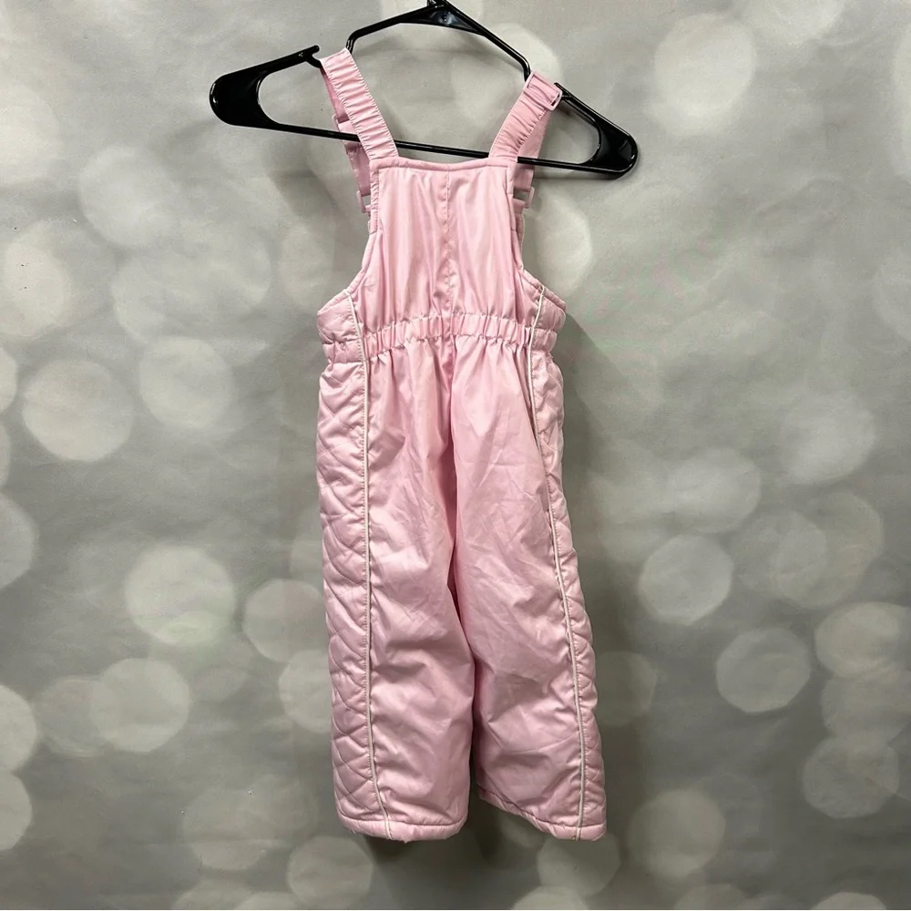 ZeroXposure 24 month pink and white snow bibs overall with boot‎ elastic